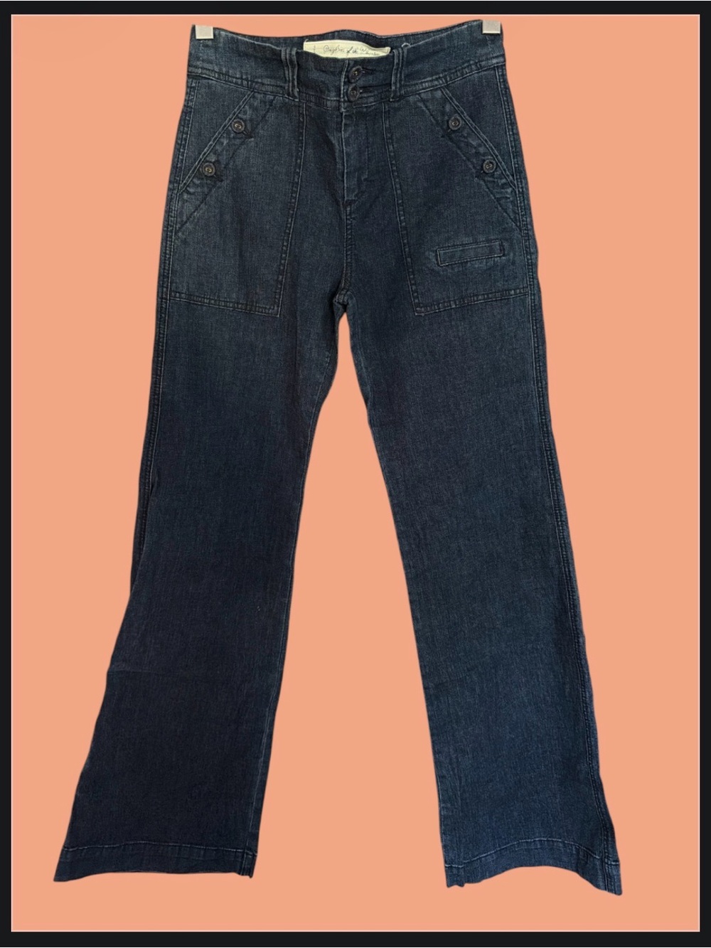 ANTHROPOLOGIE DAUGHTER OF LIBERATION: Dark Blue Women's Jeans - Casual Wide Leg
